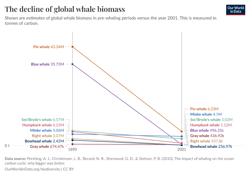 A thumbnail of the "The decline of global whale biomass" chart